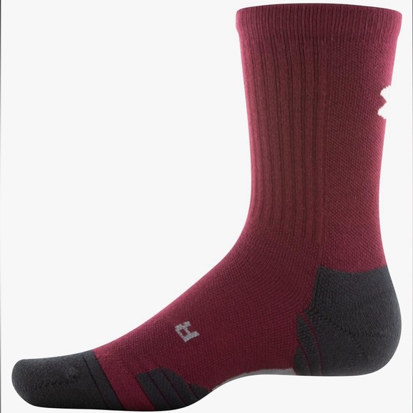 UNDER ARMOUR UA Team Cushioned Crew - MAROON - Picture 2 of 2